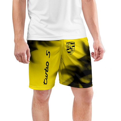 Мужские спортивные шорты PORSCHE TURBO S - Пламя / 3D-принт – фото 3