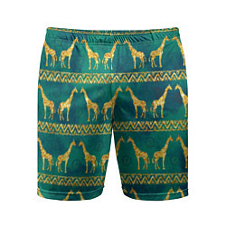 Мужские спортивные шорты Золотые жирафы паттерн