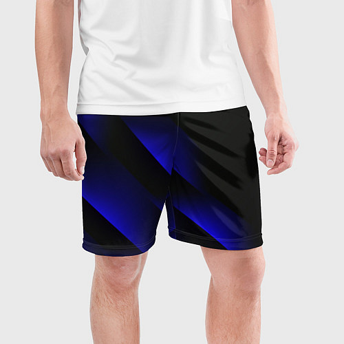 Мужские спортивные шорты Blue Fade 3D Синий градиент / 3D-принт – фото 3