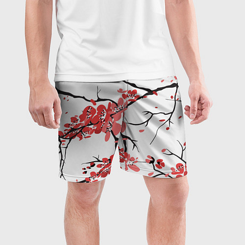 Мужские спортивные шорты Распустившиеся цветы / 3D-принт – фото 3
