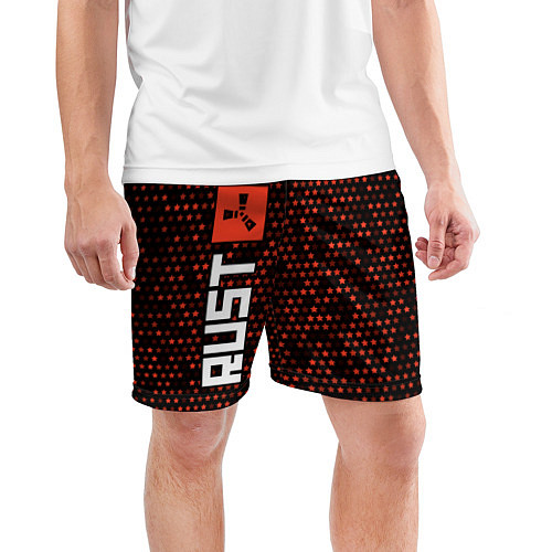 Мужские спортивные шорты RUST Звезды Вертикально / 3D-принт – фото 3