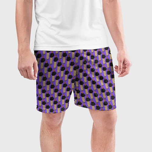 Мужские спортивные шорты Свидетель из Фрязино фиолетовый / 3D-принт – фото 3