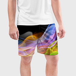 Шорты спортивные мужские Цветной дым Color pattern, цвет: 3D-принт — фото 2