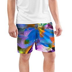 Шорты спортивные мужские Цветочный узор Summer, цвет: 3D-принт — фото 2