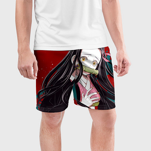 Мужские спортивные шорты Клинок, рассекающий демонов Незуко Камадо / 3D-принт – фото 3