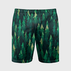 Шорты спортивные мужские Еловый лес spruce forest, цвет: 3D-принт
