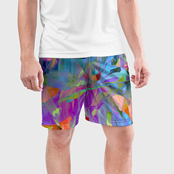 Шорты спортивные мужские Abstract color pattern Summer 2022, цвет: 3D-принт — фото 2