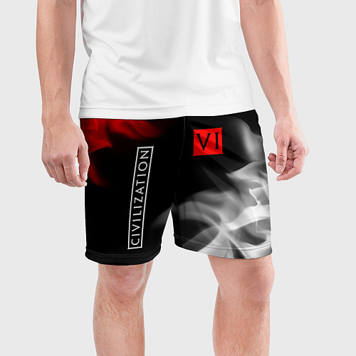 Мужские спортивные шорты ЦИВИЛИЗАЦИЯ 6 Огонь / 3D-принт – фото 3