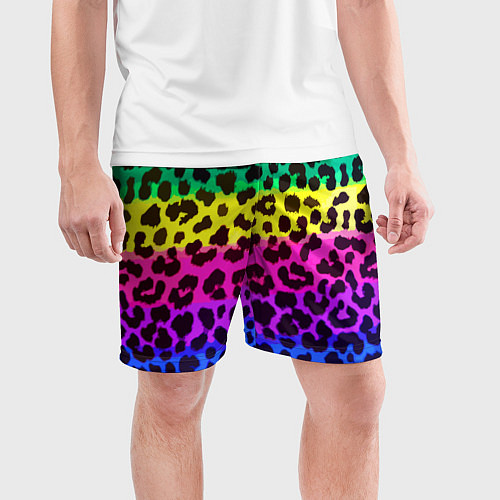 Мужские спортивные шорты Leopard Pattern Neon / 3D-принт – фото 3