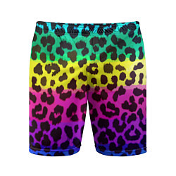 Шорты спортивные мужские Leopard Pattern Neon, цвет: 3D-принт