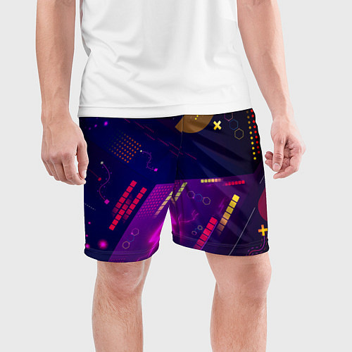 Мужские спортивные шорты Cyber neon pattern Vanguard / 3D-принт – фото 3