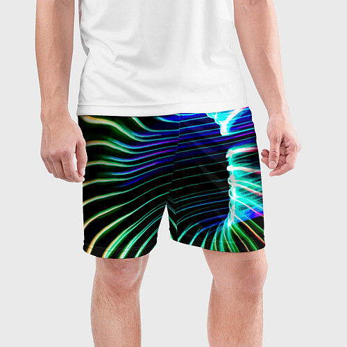 Мужские спортивные шорты Portal Fashion pattern Neon / 3D-принт – фото 3