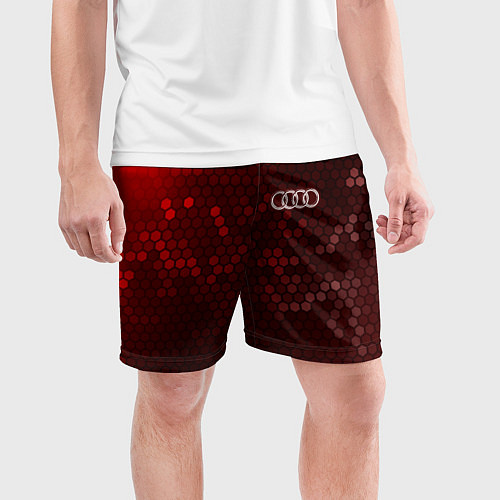Мужские спортивные шорты AUDI Соты / 3D-принт – фото 3