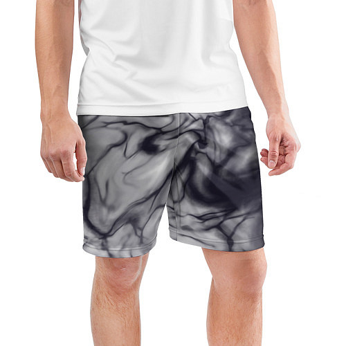 Мужские спортивные шорты Бело-черный тай-дай / 3D-принт – фото 3
