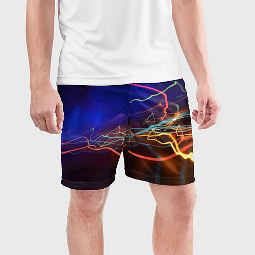 Мужские спортивные шорты Neon vanguard pattern Lightning Fashion 2023 / 3D-принт – фото 3