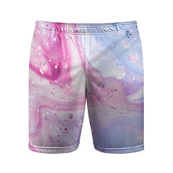 Мужские спортивные шорты Абстрактные краски голубой, розовый