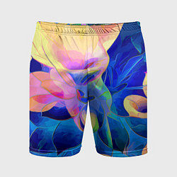 Шорты спортивные мужские Цветочный красочный паттерн, цвет: 3D-принт