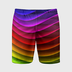 Шорты спортивные мужские Color line neon pattern Abstraction Summer 2023, цвет: 3D-принт