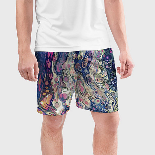 Мужские спортивные шорты Не смешавшиеся краски abstract pattern / 3D-принт – фото 3