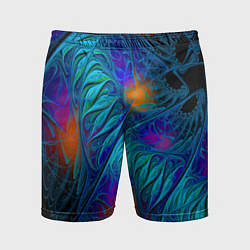 Шорты спортивные мужские Neon pattern Неоновый паттерн, цвет: 3D-принт