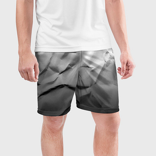 Мужские спортивные шорты Мятая бумага Текстура Crumpled Paper Texture / 3D-принт – фото 3