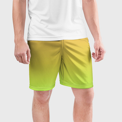 Мужские спортивные шорты GRADIEND YELLOW-GREEN / 3D-принт – фото 3
