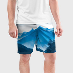 Шорты спортивные мужские Горы Лес, цвет: 3D-принт — фото 2
