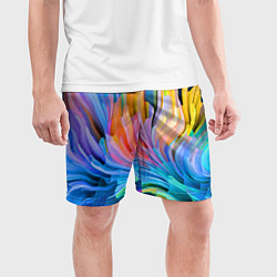Шорты спортивные мужские Красочный абстрактный паттерн Лето Colorful Abstra, цвет: 3D-принт — фото 2