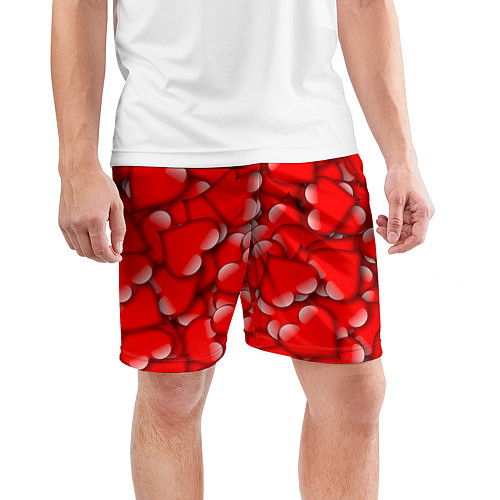 Мужские спортивные шорты LOVING HEARTS / 3D-принт – фото 3