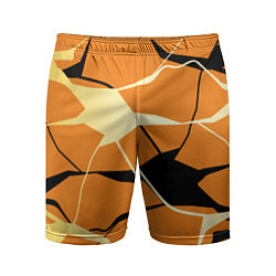 Мужские спортивные шорты Абстрактные полосы на оранжевом фоне