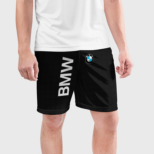 Мужские спортивные шорты Bmw КОРБОНОВЫЕ ПОЛОСЫ / 3D-принт – фото 3