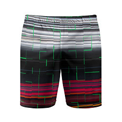 Шорты спортивные мужские Цветная мозаика colored mosaic lines, цвет: 3D-принт