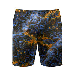 Мужские спортивные шорты Оранжево-Синяя Вулканическая Лава