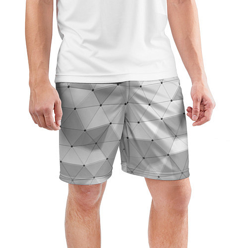 Мужские спортивные шорты Полигональный объёмный паттерн / 3D-принт – фото 3