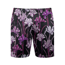Мужские спортивные шорты Цветы Фиолетовые Ирисы