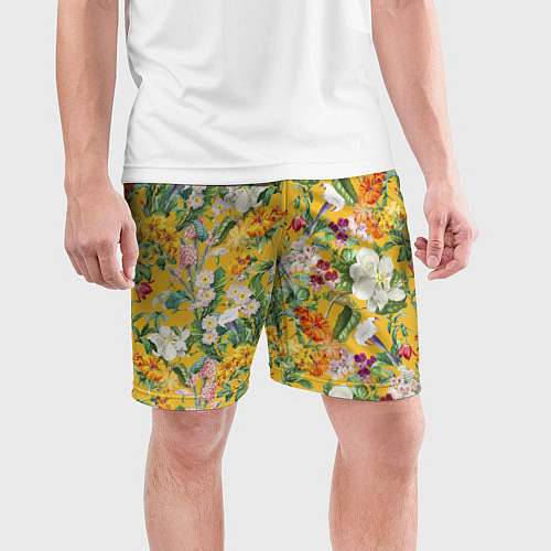 Мужские спортивные шорты Цветы Солнечное Лето / 3D-принт – фото 3