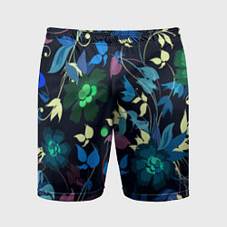 Мужские спортивные шорты Color summer night Floral pattern