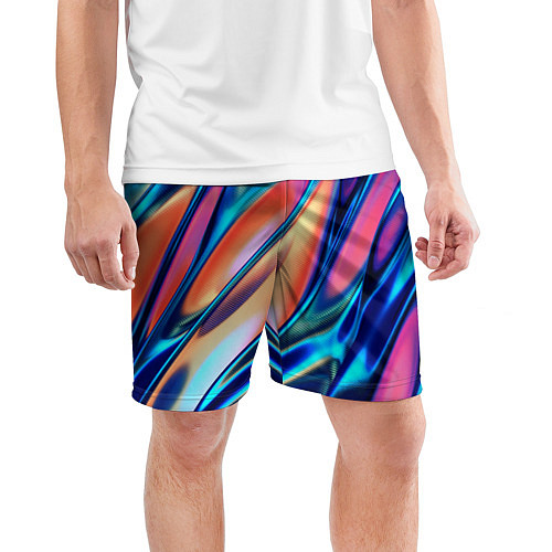 Мужские спортивные шорты Colorful flow / 3D-принт – фото 3