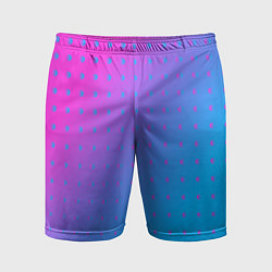 Шорты спортивные мужские Закат и капли, диагональный градиент с сеткой дотс, цвет: 3D-принт