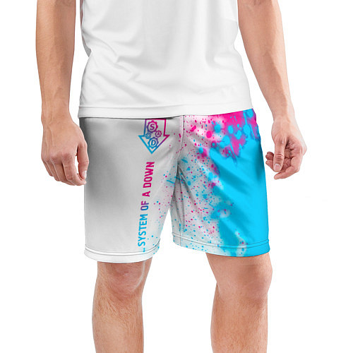 Мужские спортивные шорты System of a Down Neon Gradient / 3D-принт – фото 3