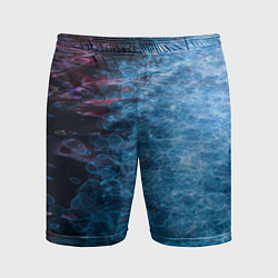 Мужские спортивные шорты Неоновые волны на воде - Синий