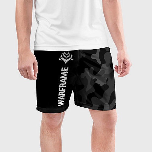 Мужские спортивные шорты Warframe Glitch на темном фоне / 3D-принт – фото 3