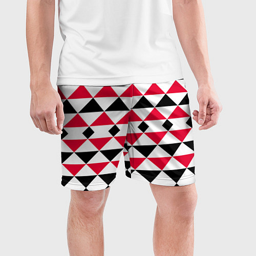 Мужские спортивные шорты Geometric shapes triangles / 3D-принт – фото 3