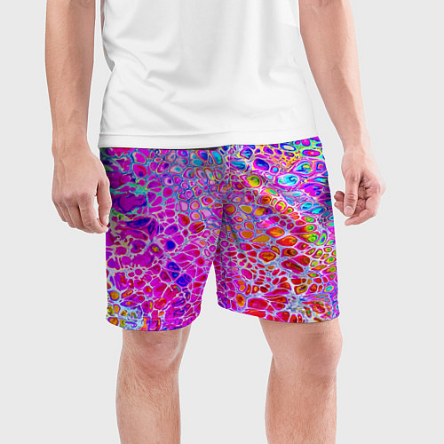 Мужские спортивные шорты Красочные всплески красок Экспрессия / 3D-принт – фото 3