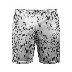 Шорты спортивные мужские Пятнистый абстрактный узор в светло-серых тонах, цвет: 3D-принт