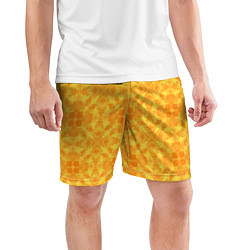 Шорты спортивные мужские Желтый абстрактный летний орнамент, цвет: 3D-принт — фото 2