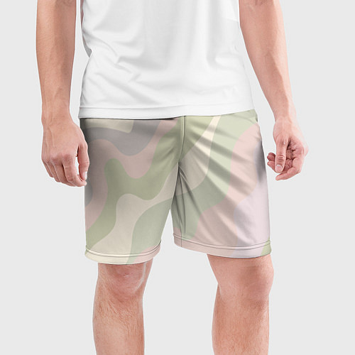 Мужские спортивные шорты Произвольные цветные полосы colored stripes / 3D-принт – фото 3