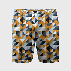 Шорты спортивные мужские Полигональный геометрический узор, цвет: 3D-принт