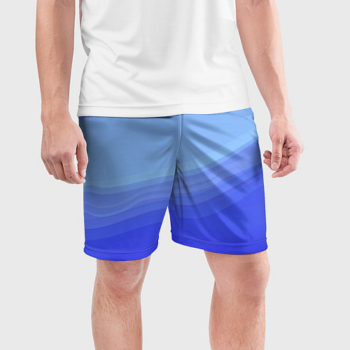 Мужские спортивные шорты Blue abstract pattern / 3D-принт – фото 3