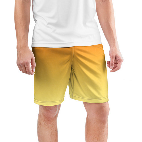 Мужские спортивные шорты Оранжевый, желтый градиент / 3D-принт – фото 3
